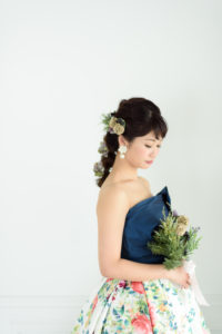 洋装スタジオ(カラードレス)撮影　ペット「フォトウエディング」東京　写真だけの結婚式