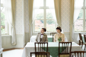 洋館(旧古河邸)ヴィンテージドレス撮影「フォトウエディング」東京　写真だけの結婚式