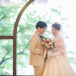 如水会館,式当日,フォト,赤白ブーケ,スナップタイム,明るい光で